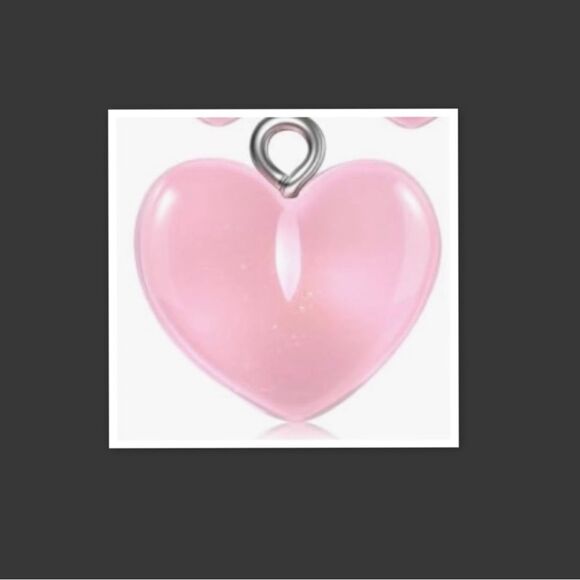 Pink Gummy Candy Heart Necklace - Picture 2 of 3